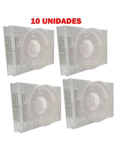 Kit C/ 10 Caixa P/ Embutir Na Laje Plafon Led 18 Redondo