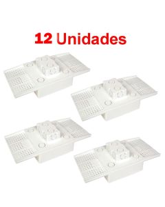 Kit C/ 12 Caixa P/ Embutir Na Laje Painel Plafon 12 Watts