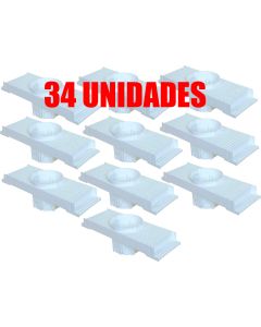 Kit 34 Caixa Passagem Embutir Spot Led Laje Plafon 7w Par20