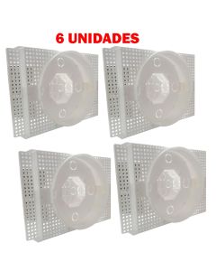 Kit C/ 6 Caixa P/ Embutir Na Laje Plafon Led 18 Redondo