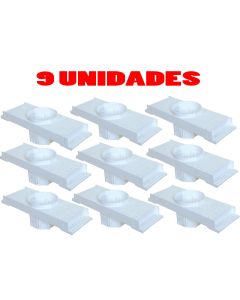 Kit 9 Caixa Passagem Embutir Spot Led Laje Plafon 7w Par20